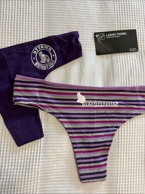 2 for 18$ NWT NHL Ottawa Senators Ladies Striped Thong Panties Set